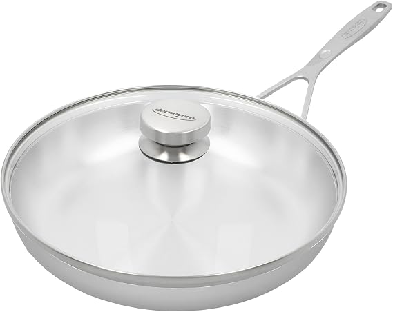 Demeyere Industry 5-Ply 11-inch Stainless Steel Fry Pan with Lid