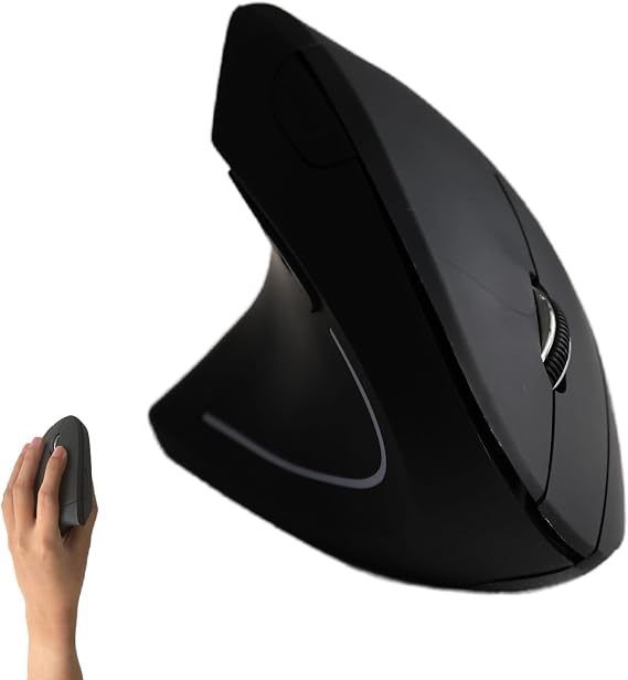 Urby Left Handed Mouse, Vertical Left Handed Ergonomic Wireless Mouse.Black
