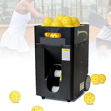 Pickleball Launcher Machine, Electric PicklebaII Trainer with App Control, 40 Ball Capacity, Adjustable Settings, Portable with Wheels