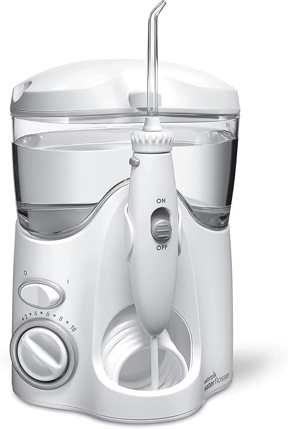 Waterpik Ultra Water Flosser, White - 90+ Seconds of Flossing Time - 10 Pressure Settings, 360-Degree Tip Rotation - Includes Six Tips & Built-in Tip Storage