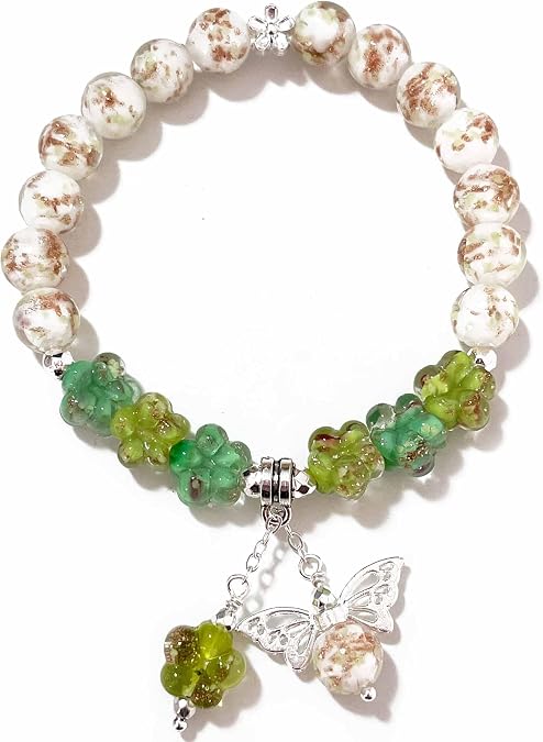 ARTSY Crafts Glow in the Dark Firefly Beads Bracelet, Unique Inspirational Bracelets with Meaning, Mermaid Crystal Healing Chakra Birthday Gifts