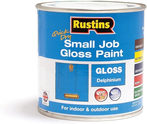 Rustins Quick Dry Small Job Paint Gloss Delphinium 250ml | 8.5 Fl. Oz.