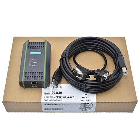 AMSAMOTION USB-MPI Programming Cable for Siemens S7-200 300 400 Series 6ES7 972-0CB20-0XA0 PLC 0CB20 USB MPI/PPI/DP/PROFIBUS USB MPI PC-MPI Adapter