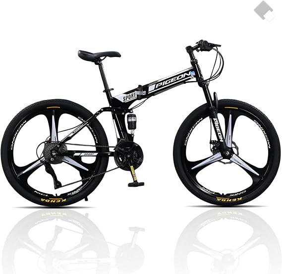 Mountain Bike, Foldable, Cross Bike, 24, 26 Inches, Shimano 21 Speed MTB, Gravel Road Bike, Mud Flaps Included, Front and Rear Suspension, Disc Brakes, For Work or School Commutes, Street