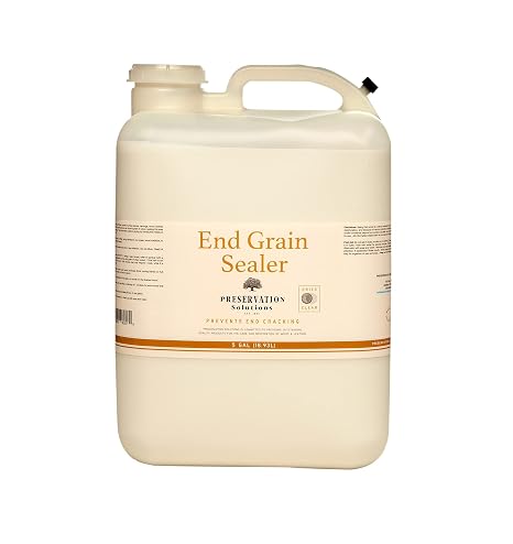 End Grain Sealer Clear 5 Gallon by Preservation Solutions, Prevents End Grain Cracking & Slows Drying, Ideal for Woodworkers & Carvers