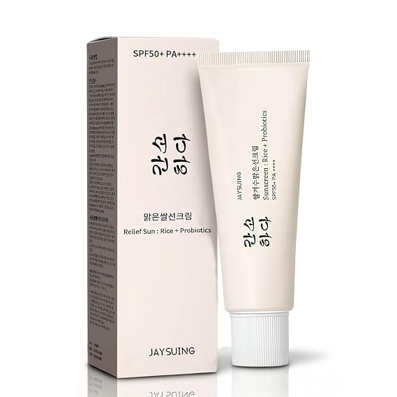 Korean Rice Sunscreen SPF 50+ Broad Spectrum PA++++, 1.7 oz | No White Cast, Lightweight Mineral Formula, Probiotics, All Skin Types