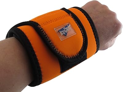 ICY-COOLS NeoWrap 4-in-1 Ice Pack Wrap, Cold Pack Reusable Ice Packs for Injuries, Carpal Tunnel Wrist Brace, Elbow Brace, Neck and Ankle, Orange