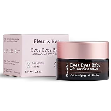FLEUR & BEE Anti Aging Eye Cream | Clean, 100% Vegan & Cruelty Free | For Dark Circles, Puffiness and Wrinkles | All Skin Types | Eyes Eyes Baby 0.6 oz