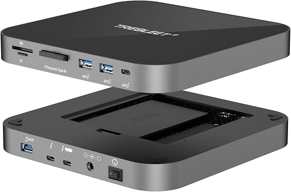 Super Thunderbolt 3 Dock for Mac Studio& Mac Mini,Dock Station with NVMe/SATA Slot(Up to 2800Mbps),4X USB 3.1 Port(10Gbps), CFexpress/TF/SD Card Readers,Support Daisy Chain (up to 5 Unit) (Gray)