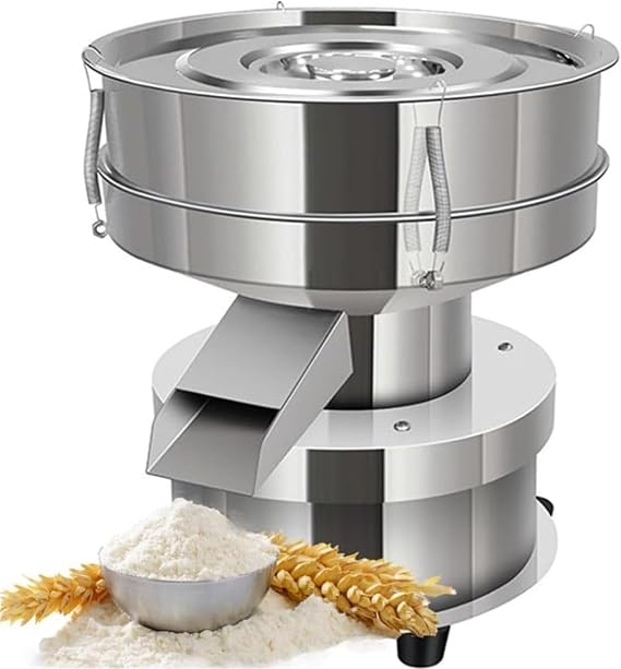50W Automatic Sieve Shaker Vibrating Sieve Machine for Powder, 40 Mesh + 60 Mesh Flour Sifter,Stainless Steel Automatic Sifter Shaker Machine for Granule Powder Grain Particles(15CM)