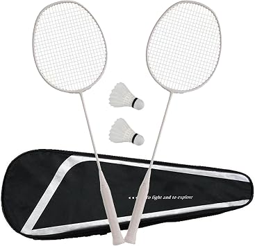 Badminton Racket Set,Composite Carbon Fiber Ultra-Light Training Adults Badminton Racket Set of 2,with 2 Racquets,2 Shuttlecocks,1 Carrying Bag,for Outdoor Games Gym