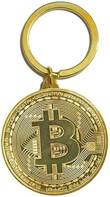 Art Attack Bitcoin Flag Keychain, Coin Peer To Peer Crypto Digital Standard Blockchain Key Chain Gold