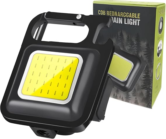 Mini Led Fener Taşınabilir Çok Fonksiyonlu , Yüksek Lümen, COB Anahtarlık, Dış Mekan İçin Şarj Edilebilir Acil Durum Işığı, Mini Kamp Feneri [Enerji Sınıfı A++]