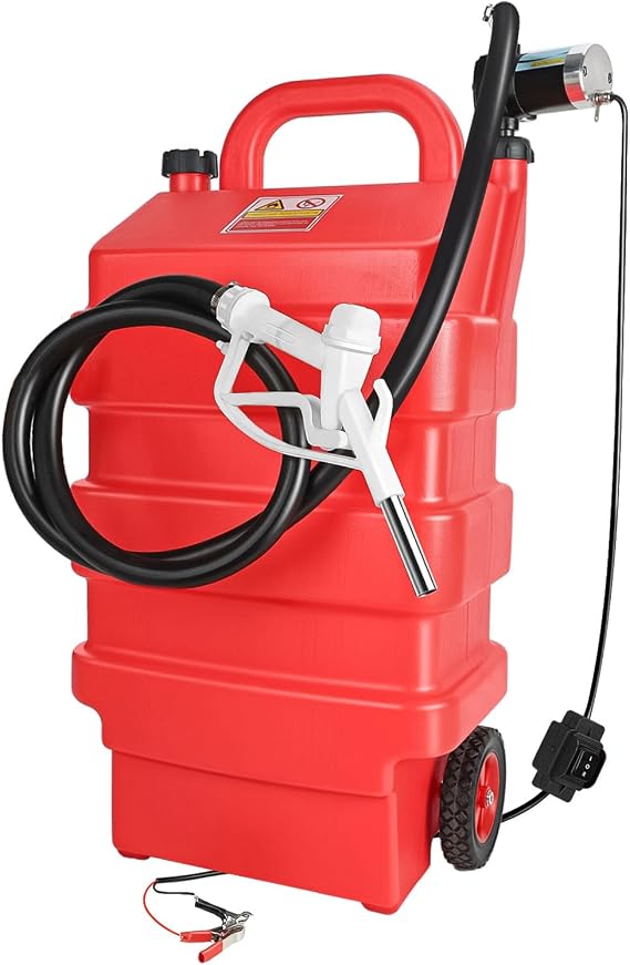 16 Gal Portable Fuel Caddy with 12V Electric Pump for Gas & Diesel