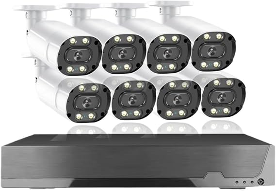 4K 5MP POE NVR Security Camera System 8CH Kit Outdoor IP Bullet CCTV Video Surveillance For Home & Business(None,8CH NVR 8pcs camera)