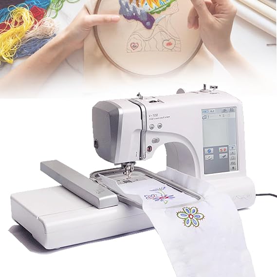 Automatic Sewing Machine Electric Embroidery Machine 150 Built-in Designs with 3.9" x 9.2" Embroidery Area and LCD Touch Screen & 30 Pattern Borders, Sewing Made Easy