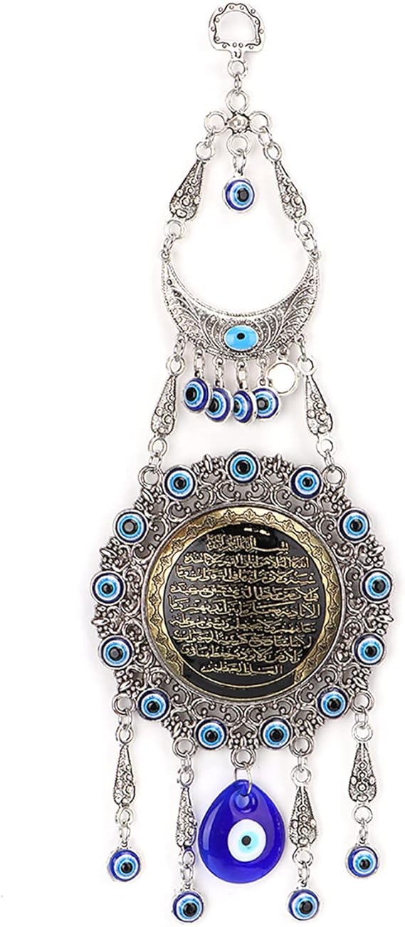 Blue Evil Eye Hanging Decoration,Islamic Blue Evil Eye Wall Hanging Pendant Muslim Amulet Blessing Home Car Decoration