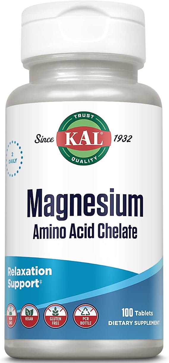 Kal 220 Mg Magnesium Chelated Tablets, 100 Count