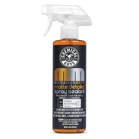 Chemical Guys, Meticulous Matte & Satin Finish Detailer & Sealant, 16 oz | Quick detailer for satin and matte finishes and vinyl wraps, cleans streak-free without adding unwanted gloss