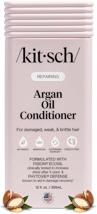 Kitsch Argan Oil Conditioner for Hair Growth Made in USA, 12 oz
