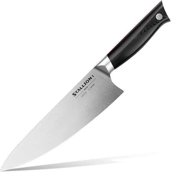 Vosteed Stallion 8" Chef's Knife, German DIN 1.4116 Stainless Steel, Ergonomic Durable G10 Handle