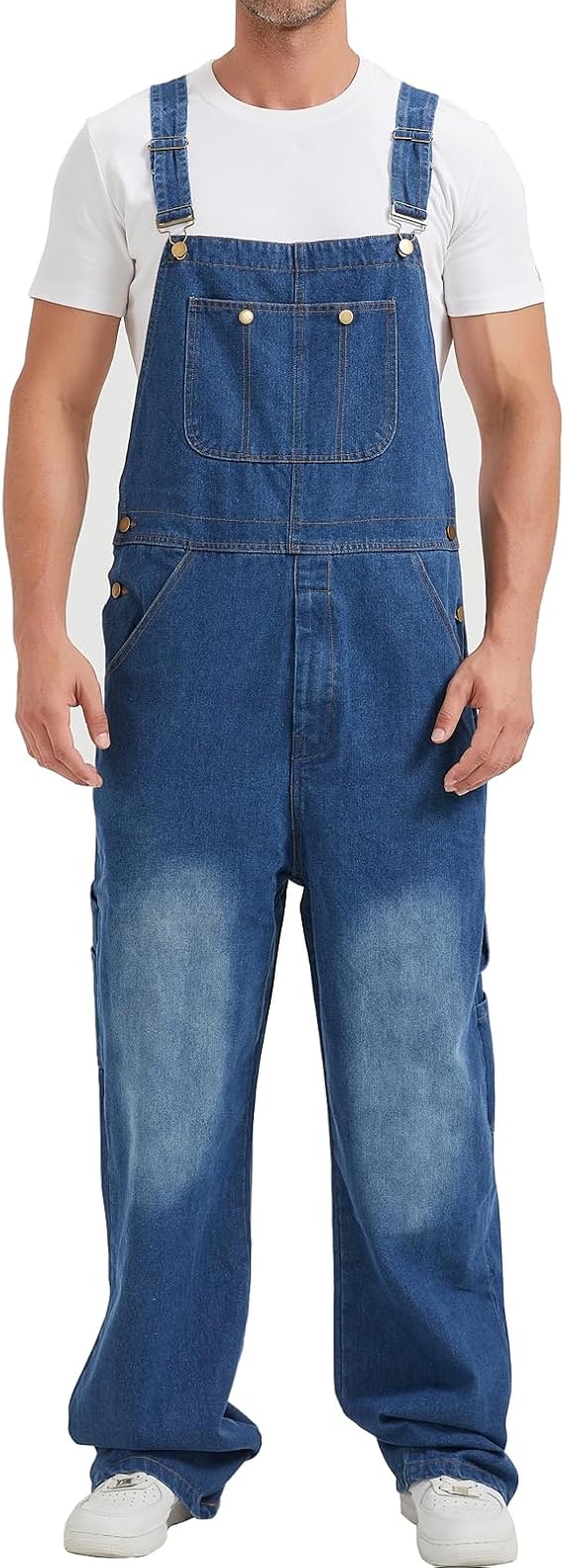 Men's Denim Bib Overall, Mens Classic Workwear with Pockets