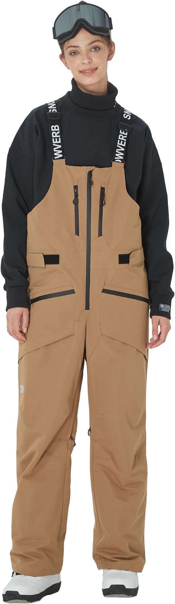 SNOWVERB Baggy Snow Bibs Overalls Ski Pants Snowboard Pants for Women Men