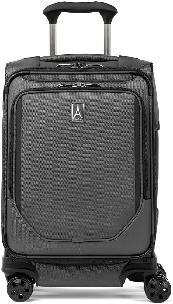 Travelpro Crew Classic Softside Carry-On Luggage, Grey, 20-Inch | Compact Lightweight & Expandable With 8 Spinner Wheels, Compression Organizer & Multiple Interior Pockets, for Men & Women