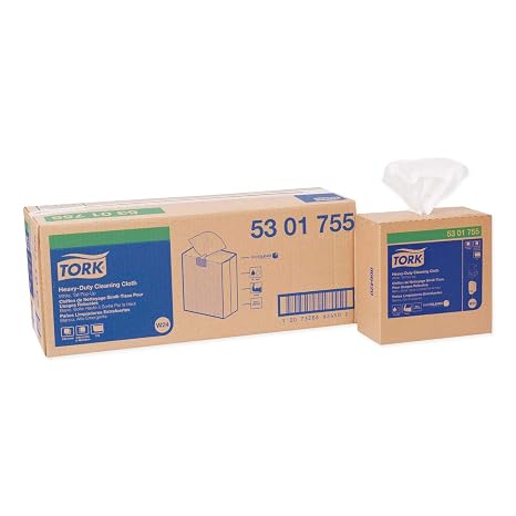 Tork Heavy Duty Cleaning Cloth White W24, 5 x 80 Cloths, 5301755