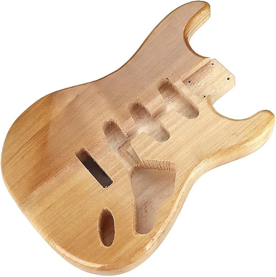 Unfinished ST Guitar Body in Solid Paulownia Wood Painted SSS Pickups
