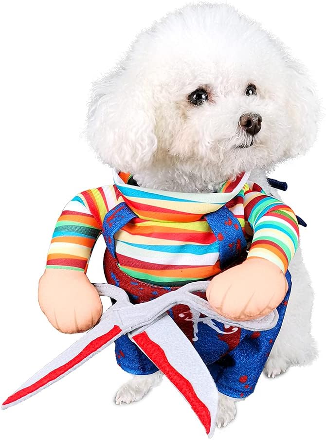 NACOCO Dog Halloween Scissors Style Doll Costume Pet Christmas Cosplay Adjustable Doll Funny Special Clothes Puppy Party Clothes for Small Dogs Cats Large