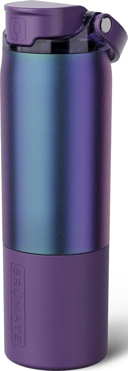BrüMate Rise 750ml Insulated Water Bottle With Straw, 100% Leakproof | 25oz Stainless Steel Sports Water Bottle, Gym or Travel, Durable Straw, Keeps Drinks Ice-Cold All Day, (Dark Aura)