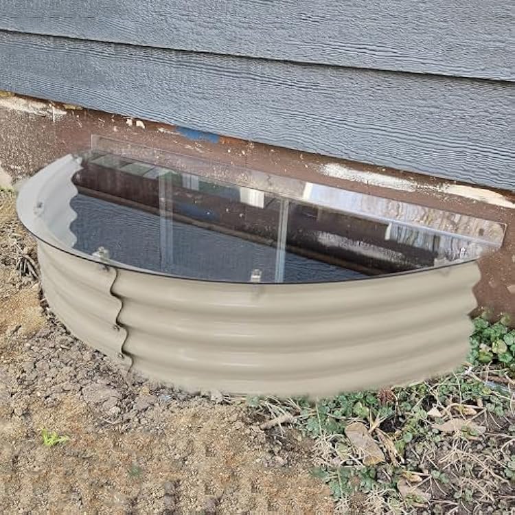 Garvin Basement Window Well Covers 42 L X 17 W, Egress Window Well Cover Outside, Upgraded Heavy Duty Plastic, UV Resistant, Tear-Resistant, Windproof, Waterproof Only Cover