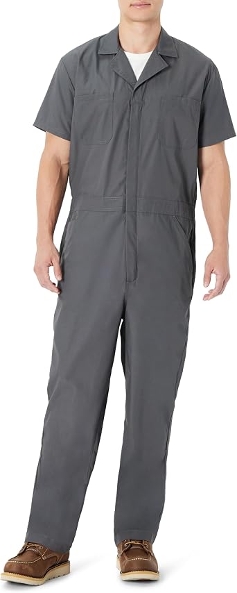 Amazon Basics Men's Relaxed Fit Short Sleeve Workwear Coveralls