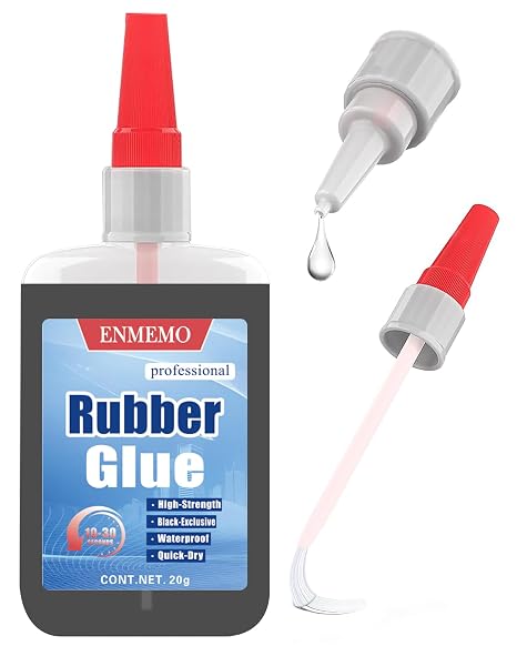 (2-in-1) Black Rubber Glue with Brush Applicator&Nozzle,for Tire&Tube,&Edge