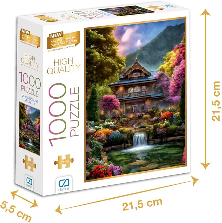 Japon Bahçesi 1000 Parça 2,2mm Kalınlık 48x68cm Profesyonel Hobi Puzzle Yapboz Serisi