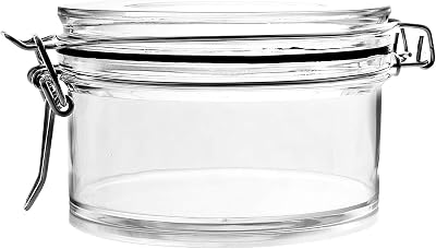 MiniWare Flat Mason Jar 4 x 2.5 - 1 Count - Clear Hard Plastic 10 oz., Container for Any Dessert