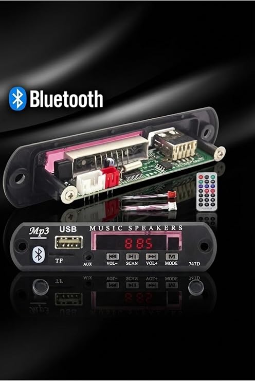 Yeni 2026 Bluetoothlu Araç Oto Teyp Aux Usb Sd Mikrofonlu Dönüştürücü Çevirici Mp3 Modülü Board Kart,DRWE2LL1233
