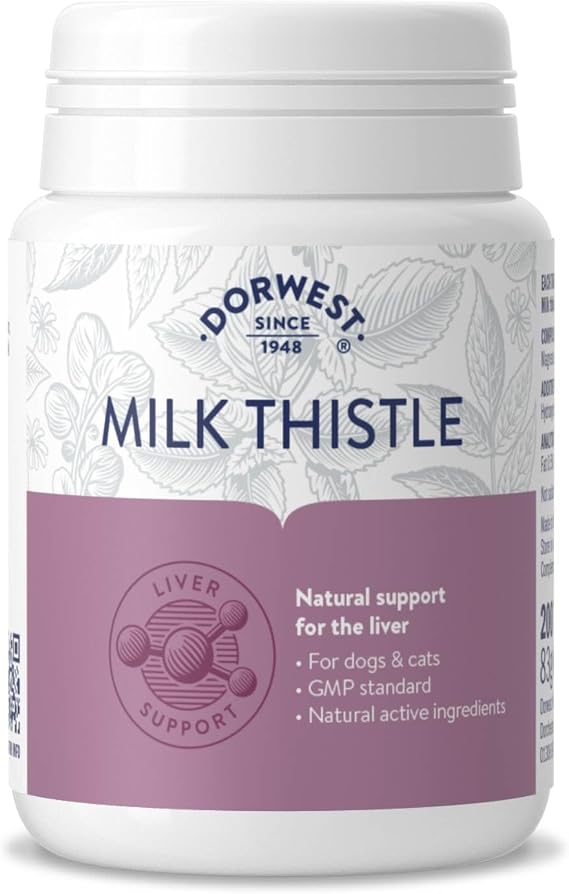 Dorwest Herbs Milk Thistle Tablets for Dogs and Cats 200 Tablets