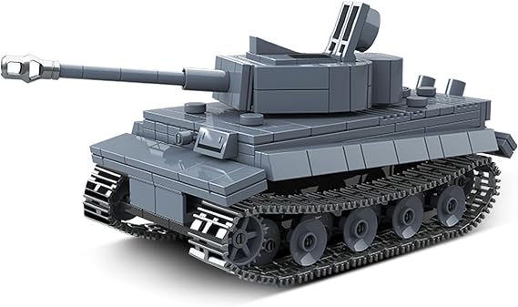 1:32 Tiger Tank Clamping Blocks 503 Pieces WWII Army Military Toys Lightweight Tank Model Kit Combat Truck Building Blocks with Weapons Equipped Creative Gifts for Young People Military Fans