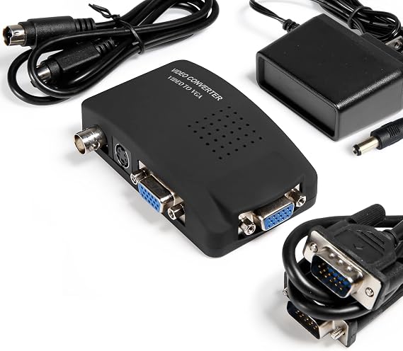 MakeTheOne CCTV Camera BNC S Video VGA to Laptop Computer PC VGA Monitor Converter Adapter Box
