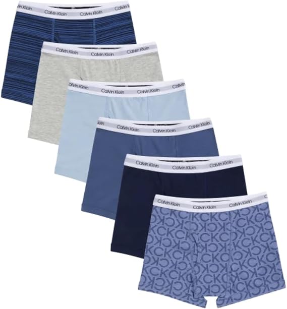Calvin Klein Boys Boxer Briefs, 6 pack, Assorted Colors, Small
