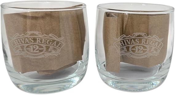 Chivas Regal Signature Old Fashioned Glasses - Round Coat Of Arms Edition - Set of 2