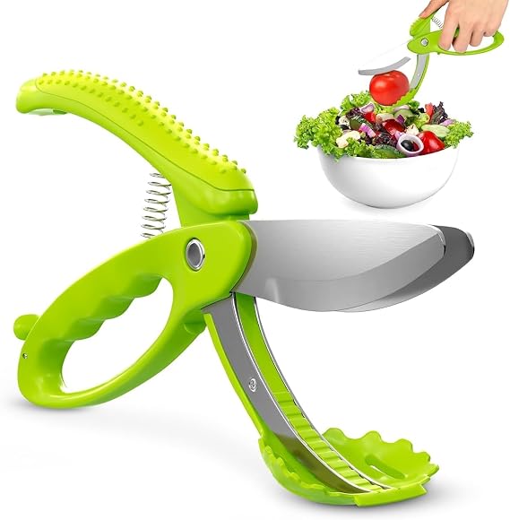 Salad Scissors for Chopped Salad, Two-Blade, Spring-Loaded System