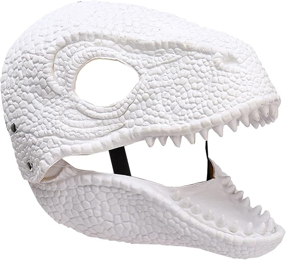 Dinosaur Mask - Moving Jaw Chin, Dragon Mask Headgear for Cosplay, Halloween, Christmas