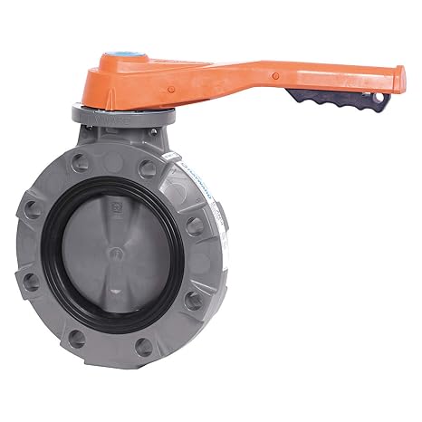 Hayward BYV14020A0NL000 Series BYV Butterfly Valve, Lever Operated, PVC Body, GFPP Disc, NITRILE Seals, 2" Size