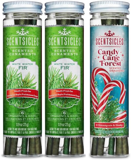 Scentsicles Three Pack - Two Bottles of White Winter Fir and One Bottle of Candy Cane Forest (18 Sticks Total)