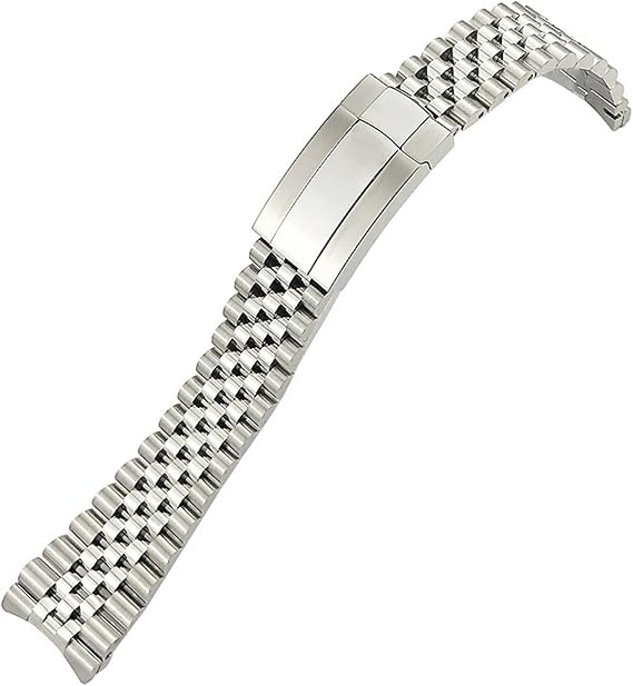 21 mm 904L massives Edelstahl-Uhrenarmband passend für Rolex-Armband 41 mm Austern ewiges Datejust Silber Luxus-Marken-Uhrenarmbänder (Farbe: 904L Silber Größe: 21 mm)