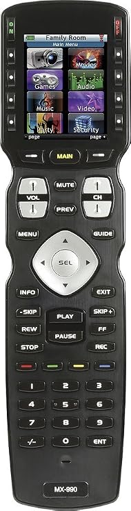 MX-990 Complete Control IR/RF Remote with Color LCD Screen, Black (MX990)