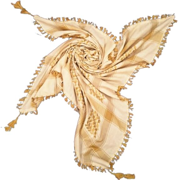 Shemagh Scarf Cotton Arab Head Cover Desert Palestinian Keffiyeh Tactical Army Winter Wrap Hand Made